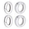 4Pcs 2 Styles 925 Sterling Silver Spring Gate Rings STER-PH0004-32S-1