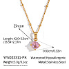 Minimalist 304 Stainless Steel Pave Cubic Zircon Flat Round Pendant Necklaces for Women DL9343-1-1