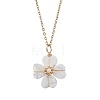 Natural Howlite Clover Pendant Necklaces NJEW-JN05132-01-2