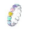 Heart Zinc Alloy Enamel Finger Rings WG3FD51-02-5