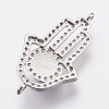 Brass Micro Pave Cubic Zirconia Links ZIRC-F084-44P-2