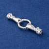 Brass Micro Pave Clear Cubic Zirconia Fold Over Clasps KK-C076-01S-2