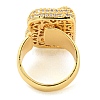 Brass Micro Pave Clear Cubic Zirconia Letter Open Cuff Ring for Women RJEW-M173-01G-B-3