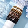 12Pcs 12 Styles Synthetic Lava Rock Stretch Bracelets Sets BJEW-JB10936-3