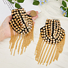 Fashionable Punk Style Chain Tassel Epaulettes DIY-WH0304-475G-3