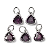 304 Stainless Steel Cubic Zirconia Pendant ZIRC-P080-B01-1