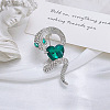 Snake Aolly Rhinestone Brooches JEWB-V008-01P-1