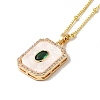 Brass Micro Pave Clear Cubic Zirconia Pendants Necklaces NJEW-K269-02A-G-1