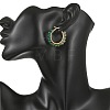 Dyed Natural Malaysia Jade Rondelle Bead & 201 Stainless Steel Hoop Earrings EJEW-JE07415-4