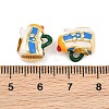 Brass Enamel Pendants KK-CBAEBFB-03G-3