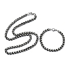 201 Stainless Steel Box Chain Necklaces & Chain Bracelets SJEW-G087-04P-4