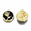 Rack Plating Alloy Enamel Pendants ENAM-N060-18-02LG-1