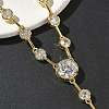 Brass Pave Clear Cubic Zirconia Y Necklaces NJEW-G183-06G-02-2