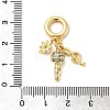 Brass Micro Pave Blue Cubic Zirconia European Dangle Charms KK-C138-01G-3