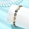 Natural Paua Shell & Brass Beaded Bracelets for Women BJEW-JB13708-2
