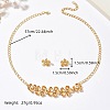 Alloy & Iron Rhinestone Flower Stud Earrings & Necklaces Sets for Women WG4CEEF-01-5