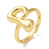 Initials Brass Open Cuff Ring for Women RJEW-N046-02P-G-1