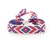 Ethnic Style Polyester Flat with Rhombus Cord Bracelets for Women PW-WG4378C-03-1