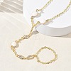 Brass Micro Pave Clear Cubic Zirconia Mittens Bracelets for Women BJEW-C156-02G-2