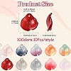 100Pcs 10 Colors Transparent Glass Petal Pendants GLAA-FS0002-71-3