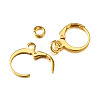 Brass Huggie Hoop Earring Findings & Open Jump Rings KK-TA0007-83G-20