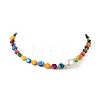 Dyed Natural Shell Nuggets & Shell Pearl Beaded Necklaces NJEW-JN06394-2