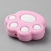 Cat Paw Print Food Grade Eco-Friendly Silicone Focal Beads SIL-WH0012-040I-2