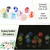   60Pcs 10 Colors Handmade Luminous Inner Flower Lampwork Beads LAMP-PH0001-22B-2