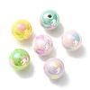 UV Plating Rainbow Iridescent Acrylic Beads OACR-K003-004-1