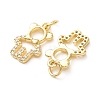 Brass Micro Pave Clear Cubic Zirconia Pendants CU-E003-18G-01-2