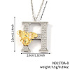 Brass Micro Pave Clear Cubic Zirconia Bee Initial Pendant Necklaces FS-WGF5E80-08-1