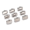 Tarnish Resistant 304 Stainless Steel Ribbon Crimp Ends STAS-E103-08C-1