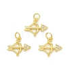 Rack Plating Brass with Cubic Zirconia Charms KK-C011-54G-3