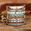 Adjustable Zinc Alloy with Synthetic Turquoise Cuff Rings CJ8951-4-1