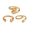 304 Stainless Steel Teardrop Open Cuff Rings for Women RJEW-C095-06G-2