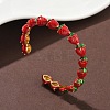Brass Enamel Cuff Bracelets BJEW-L703-02B-G-1