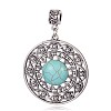 Synthetic Turquoise Big Pendants PALLOY-G124-01AS-1