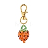 Glass Seed Beaded Strawberry Pendant Decoration HJEW-MZ00160-05-2