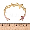304 Stainless Steel Enamel Cuff Bangles for Women BJEW-D408-34G-3