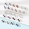 Valentine's Day Heart Natural & Synthetic Mixed Stone Stud Earrings EJEW-T053-01P-1
