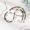 Round Natural Mixed Stone and Black Bicone Glass Beaded Necklaces for Women NJEW-TA00272-1