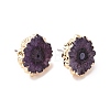 Natural Dyed Quartz Stud Earrings EJEW-P166-B06-2