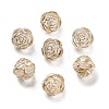 Metal Enlaced Transparent Acrylic Beads MACR-M045-05-1