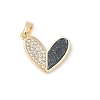 Brass Micro Pave Clear Cubic Zirconia Pendants X-KK-R213-06G-02-1