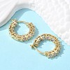 Brass Micro Pave Clear Cubic Zirconia Hoop Earrings EJEW-K083-42G-5
