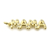 Mother's Day Brass Micro Pave Cubic Zirconia Pendants X-KK-V007-26G-1