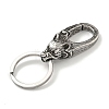 Tibetan Style 316 Surgical Stainless Steel Fittings with 304 Stainless Steel Key Ring FIND-Q101-09AS-06-2