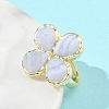 Natural Blue Lace Agate Faceted Adjustable Finger Rings for Women RJEW-A092-01G-09-3