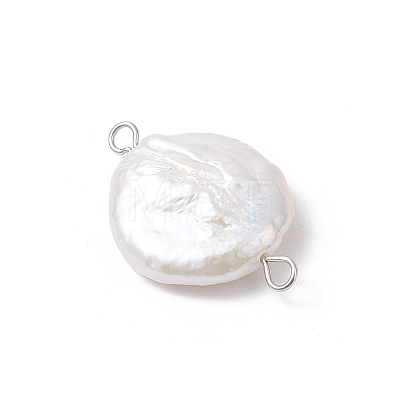 Natural Keshi Pearl Connector Charms PALLOY-JF04188-01-1
