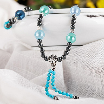 100Pcs Ocean Mix Pearlized Glass Pearl Beads HY-HY0001-04A-1